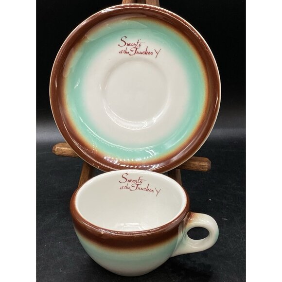 TEPCO SMARTS TRUCKEE Y Nevada Cup & Saucer California Diner Restaurant Ware 1955 - Picture 1 of 15